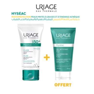 URIAGE OFFRE HYSEAC FLUIDE ECRAN SPF 50 + GEL NETTOYANT 50ML OFFERT URIAGE OFFRE HYSEAC FLUIDE ECRAN SPF 50 + GEL NETTOYANT 50ML OFFERT
