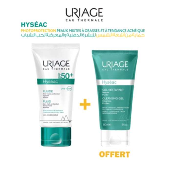 URIAGE OFFRE HYSEAC FLUIDE ECRAN SPF 50 + GEL NETTOYANT 50ML OFFERT URIAGE OFFRE HYSEAC FLUIDE ECRAN SPF 50 + GEL NETTOYANT 50ML OFFERT