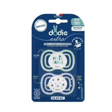 DODIE SUCETTE ANATOMIQUE EXTRA 0-6MOIS F1 DUO JOUR ET NUIT DODIE SUCETTE ANATOMIQUE EXTRA 0-6MOIS F1 DUO JOUR ET NUIT