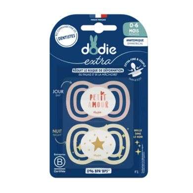DODIE SUCETTE ANATOMIQUE EXTRA 0-6MOIS F1 DUO JOUR ET NUIT DODIE SUCETTE ANATOMIQUE EXTRA 0-6MOIS F1 DUO JOUR ET NUIT