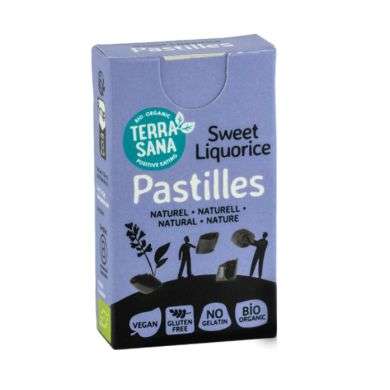 TERRASANA LIQUORICE NATURAL PASTILLES 25 G TERRASANA LIQUORICE NATURAL PASTILLES 25 G
