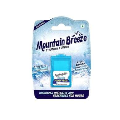 MOUNTAIN BREEZE POCKET PACKS COOL MINT 24 FRESH BREATH STRIPS MOUNTAIN BREEZE POCKET PACKS COOL MINT 24 FRESH BREATH STRIPS