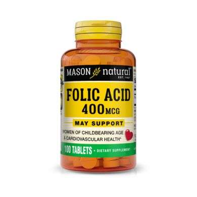 MASON NATURAL FOLIC ACID 400MCG 100 TABLETS MASON NATURAL FOLIC ACID 400MCG 100 TABLETS