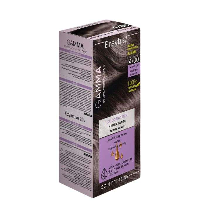 ERAYBA GAMMA COLORATION HYDRATANTE PERMANENTE N 4 CHATAIN NATUREL