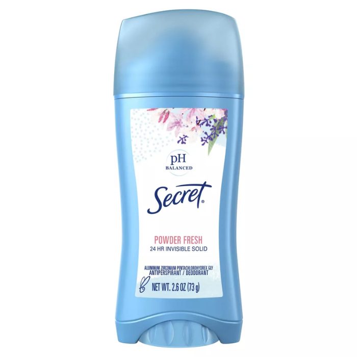 SECRET INVISIBLE SOLID POWDER FRESH DEODORANT 24H 73 G SECRET INVISIBLE SOLID POWDER FRESH DEODORANT 24H 73 G