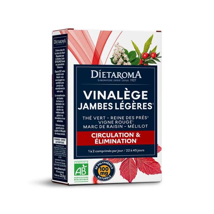DIETAROMA VINALEGE JAMBES LEGERES 45 COMPRIMES DIETAROMA VINALEGE JAMBES LEGERES 45 COMPRIMES