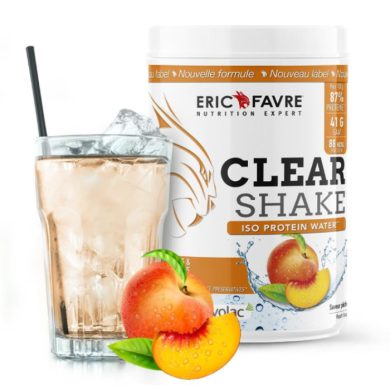 ERIC FAVRE CLEAR SHAKE ISO PROTEINE WATER SAVEUR PECHE ABRICOT 500 G ERIC FAVRE CLEAR SHAKE ISO PROTEINE WATER SAVEUR PECHE ABRICOT 500 G