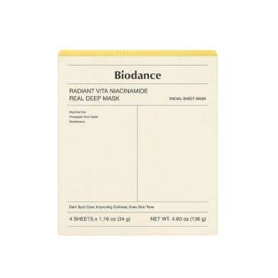 BIODANCE RADIANT VITA NIACINAMIDE REAL DEEP MASK PACK DE 4 BIODANCE RADIANT VITA NIACINAMIDE REAL DEEP MASK PACK DE 4