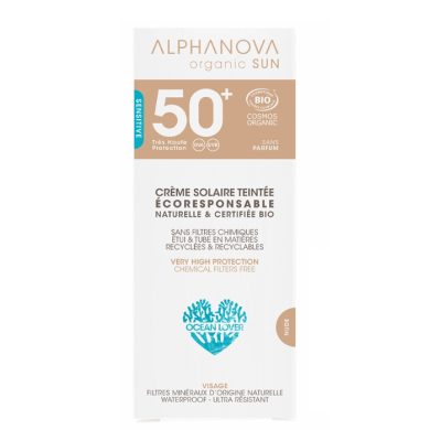 ALPHANOVA ORGANIC SUN SPF 50+ CREME SOLAIRE TEINTEE 50 G ALPHANOVA ORGANIC SUN SPF 50+ CREME SOLAIRE TEINTEE 50 G
