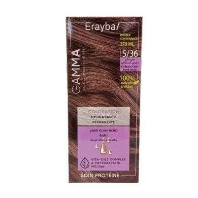ERAYBA GAMMA COLORATION HYDRATANTE PERMANENTE 5-36 CHATAIN CLAIR DORE BRUN ERAYBA GAMMA COLORATION HYDRATANTE PERMANENTE 5-36 CHATAIN CLAIR DORE BRUN