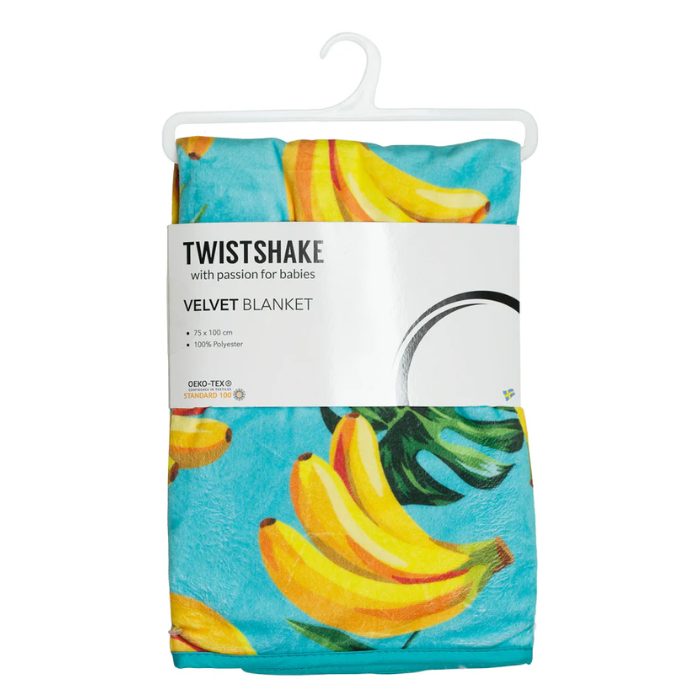 TWISTSHAKE COUVERTURE EN VELOUR BANANA 75X100 CM