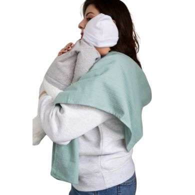 BAMBIDOU MAXI LANGE 100CM100CM DOUBLE GAZE VERT EAU BAMBIDOU MAXI LANGE 100CM100CM DOUBLE GAZE VERT EAU