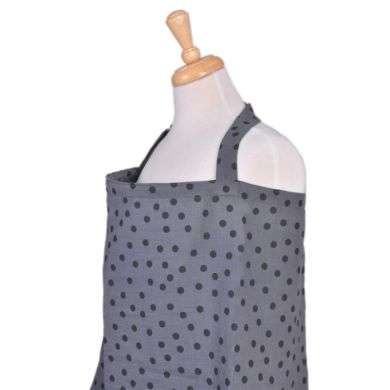 BAMBIDOU TABLIER ALLAITEMENT EN GAZE GRIS A POIS  BAMBIDOU TABLIER ALLAITEMENT EN GAZE GRIS A POIS