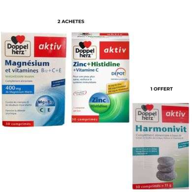 DOPPELHERZ ZINC 30 COMPRIMES+MAGNESIUM 30 COMPRIMES ACHETE + HARMONIVIT 30 COMPRIMES OFFERT DOPPELHERZ ZINC 30 COMPRIMES+MAGNESIUM 30 COMPRIMES ACHETE + HARMONIVIT 30 COMPRIMES OFFERT