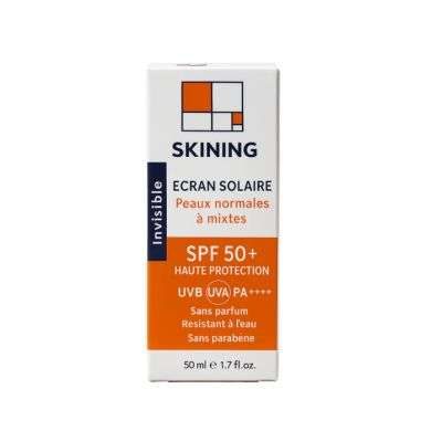 SKINING ECRAN SOLAIRE INVISIBLE SPF 50+ PEAUX NORMALES A MIXTES 50ML SKINING ECRAN SOLAIRE INVISIBLE SPF 50+ PEAUX NORMALES A MIXTES 50ML