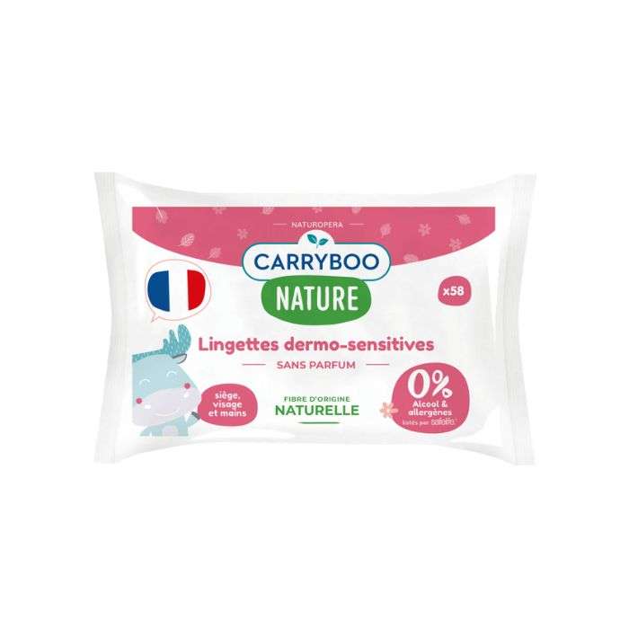 CARRYBOO NATURE LINGETTES DERMO SENSITIVES 58 UNITES CARRYBOO NATURE LINGETTES DERMO SENSITIVES 58 UNITES