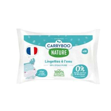 CARRYBOO NATURE LINGETTES A L'EAU 58 UNITES CARRYBOO NATURE LINGETTES A L'EAU 58 UNITES