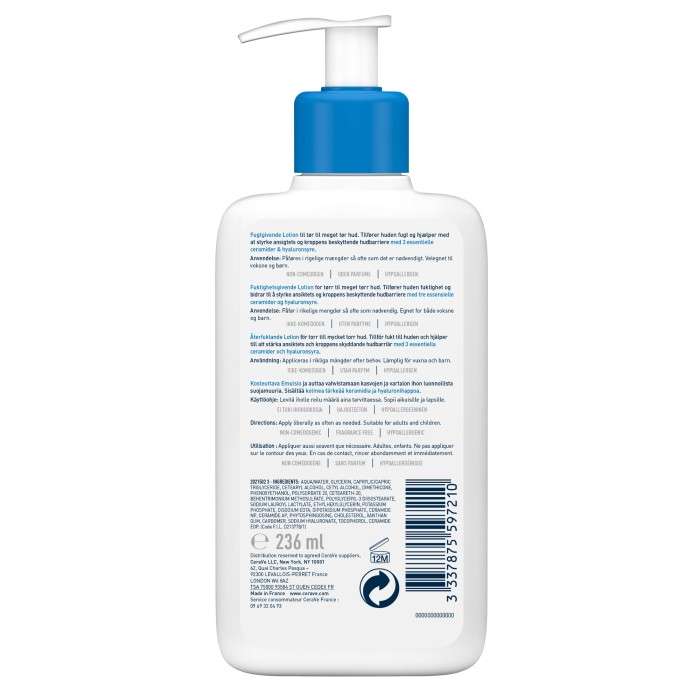 CERAVE LAIT HYDRATANT PEAUX SECHES A TRES SECHES 236 ML CERAVE LAIT HYDRATANT PEAUX SECHES A TRES SECHES 236 ML