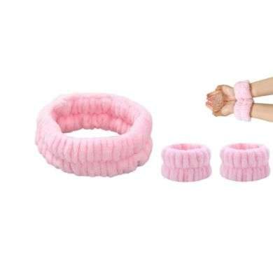 ENSEMBLE BANDEAU DE TETE ET POIGNET ROSE ENSEMBLE BANDEAU DE TETE ET POIGNET ROSE