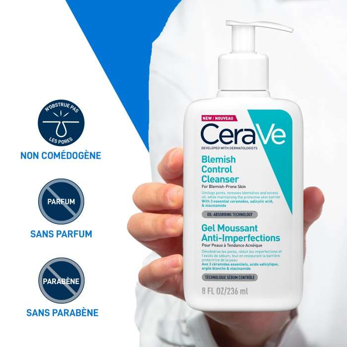 CERAVE GEL MOUSSANT ANTI IMPERFECTIONS 236 ML+ GEL BLEMISH 3ML OFFERT CERAVE GEL MOUSSANT ANTI IMPERFECTIONS 236 ML+ GEL BLEMISH 3ML OFFERT