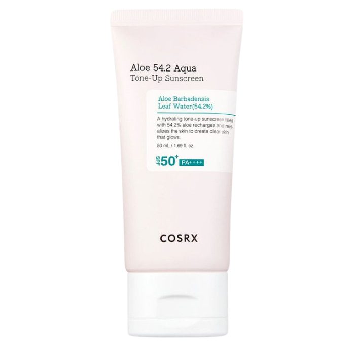 COSRX ALOE 54.2 AQUA TONE UP SUNSCREEN SPF50+ PA++++ 50 ML COSRX ALOE 54.2 AQUA TONE UP SUNSCREEN SPF50+ PA++++ 50 ML