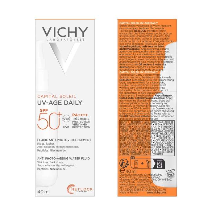 VICHY CAPITAL SOLEIL UV AGE DAILY SPF 50 FLUIDE ANTI PHOTOVIEILLISSEMENT 40 ML