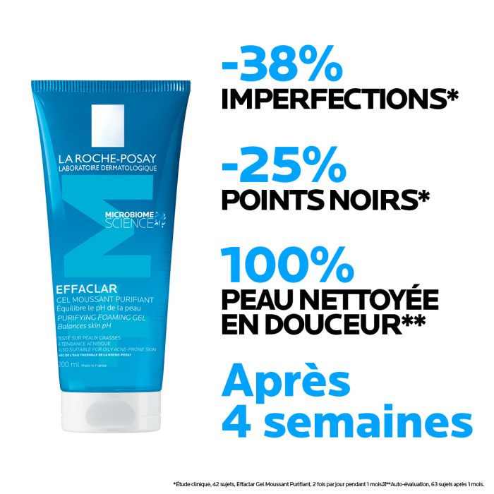LA ROCHE POSAY EFFACLAR GEL MOUSSANT PURIFIANT EQUILIBRE LE PH DE LA PEAU 200ML
