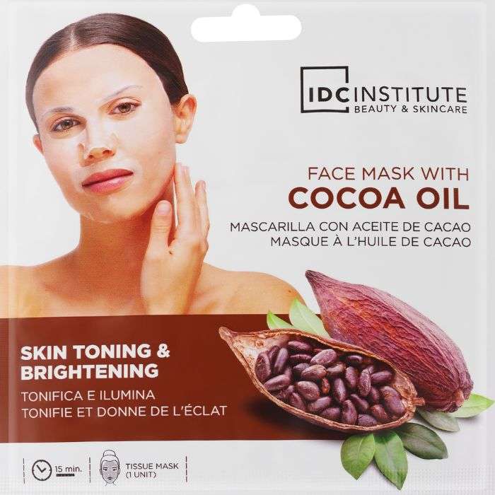 IDC INSTITUTE MASQUE TISSUE TONIFIANT VISAGE A L'HUILE DE CACAO 1 UNITE