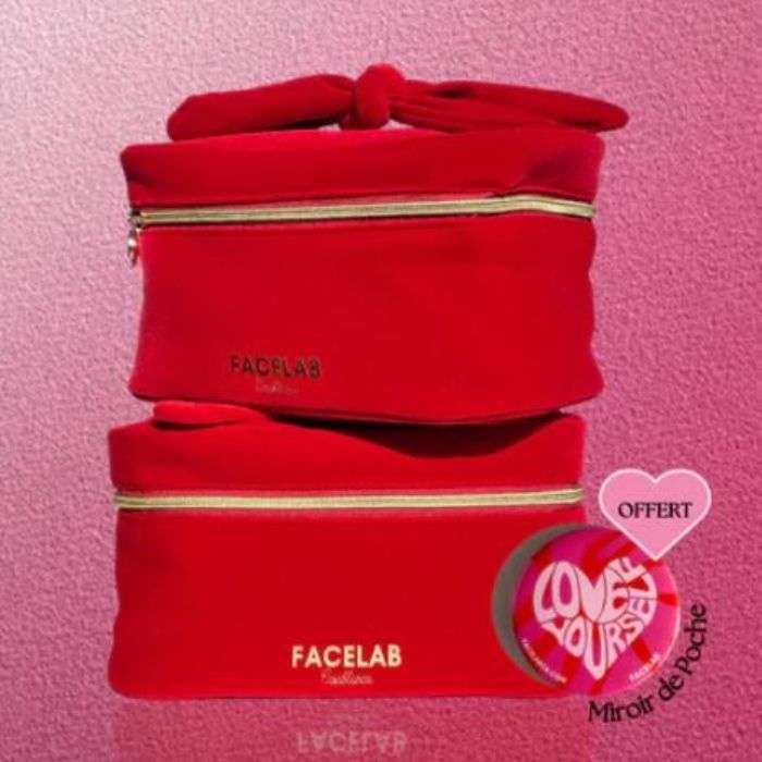 FACELAB TROUSSE VANITY NOEUD AVEC MINI MIROIRE OFFERTE FACELAB TROUSSE VANITY NOEUD AVEC MINI MIROIRE OFFERTE