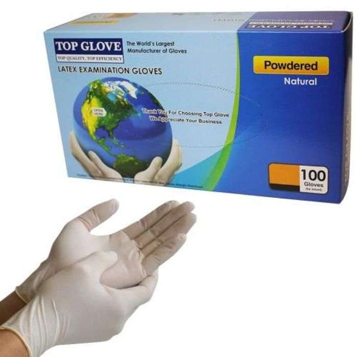 TOP GLOVE GANTS LATEX BOITES DE 100 UNITES