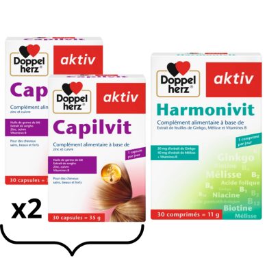 DOPPEL HERZ ACTIV PACK 2 CAPILVIT + 1 HARMONIVIT DOPPEL HERZ ACTIV PACK 2 CAPILVIT + 1 HARMONIVIT