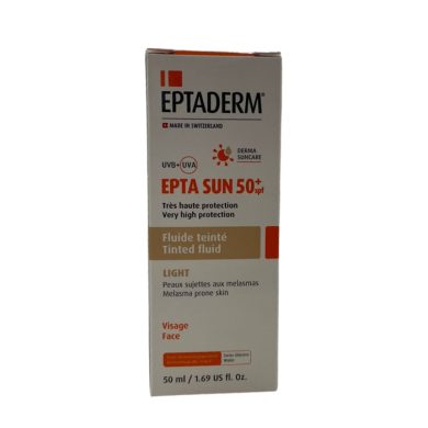 EPTADERM EPTA SUN SPF 50+ FLUIDE TEINTE LIGHT 50 ML EPTADERM EPTA SUN SPF 50+ FLUIDE TEINTE LIGHT 50 ML