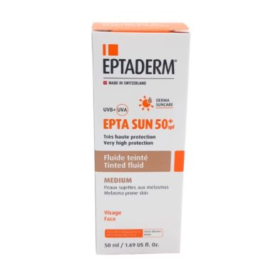 EPTADERM EPTA SUN SPF 50+ FLUIDE TEINTE MEDIUM 50 ML EPTADERM EPTA SUN SPF 50+ FLUIDE TEINTE MEDIUM 50 ML