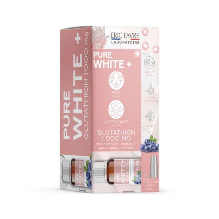 ERIC FAVRE SHOT PURE WHITE + GLUTATHION 1000 MG BOITE DE 10 ERIC FAVRE SHOT PURE WHITE + GLUTATHION 1000 MG BOITE DE 10
