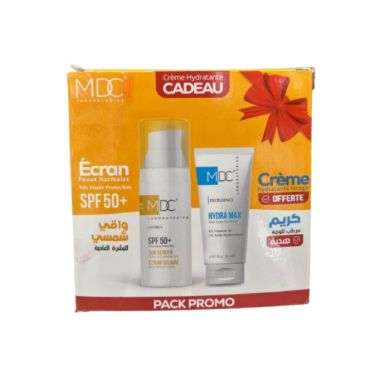 MDC PACK SYNERGY ECRAN SOLAIRE SPF 50+ 50 ML PEAUX NORMALES + CREME HYDRATANTE HYDRA MAX 30ML OFFERTE  MDC PACK SYNERGY ECRAN SOLAIRE SPF 50+ 50 ML PEAUX NORMALES + CREME HYDRATANTE HYDRA MAX 30ML OFFERTE