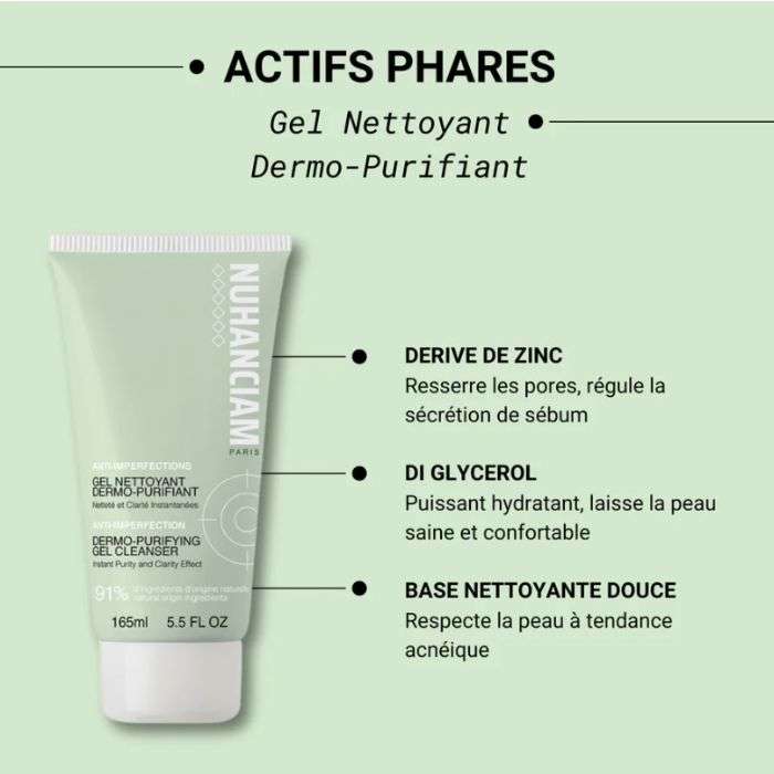 NUHANCIAM GEL NETTOYANT DERMO-PURIFIANT 165ML