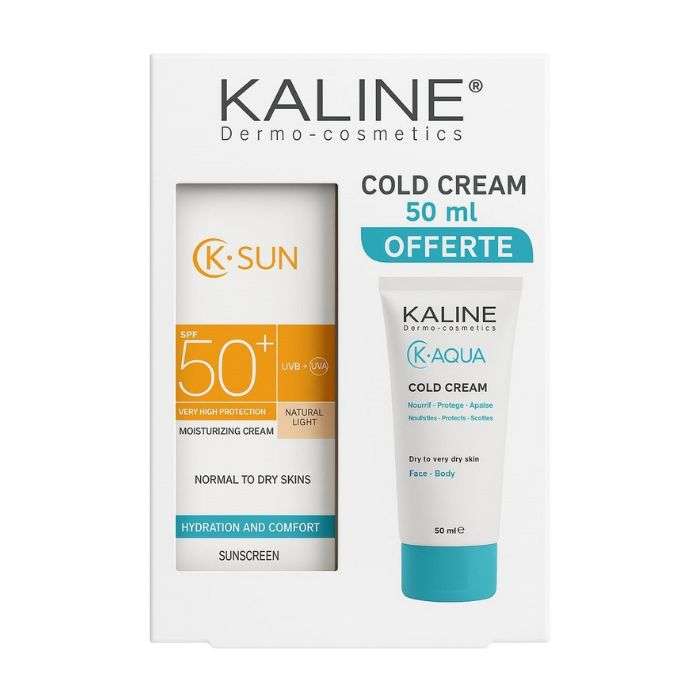 KALINE K SUN PACK CREME HYDRATANTE TEINTE NATURELLE CLAIRE 50 ML + COLD CREAM K AQUA 50 ML OFFERTE KALINE K SUN PACK CREME HYDRATANTE TEINTE NATURELLE CLAIRE 50 ML + COLD CREAM K AQUA 50 ML OFFERTE