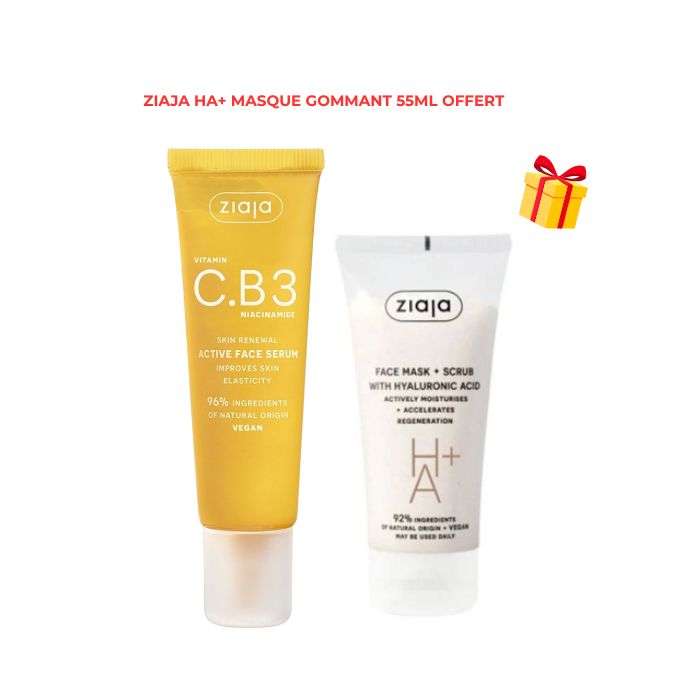 ZIAJA OFFRE C.B 3 NIACINAMIDE SERUM 30ML +HA+ MASQUE GOMMANT 55ML OFFERT ZIAJA OFFRE C.B 3 NIACINAMIDE SERUM 30ML +HA+ MASQUE GOMMANT 55ML OFFERT
