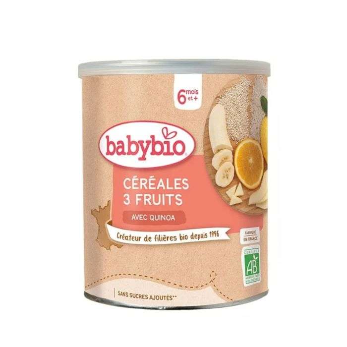 BABYBIO CEREALES 3 FRUITS AVEC QUINOA 6MOIS+ 220G BABYBIO CEREALES 3 FRUITS AVEC QUINOA 6MOIS+ 220G