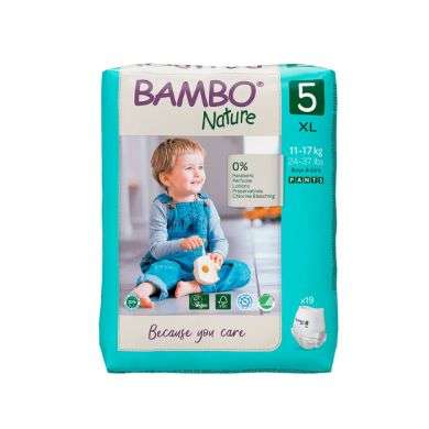 BAMBO NATURE CULOTTE D'APPRENTISSAGE TAILLE 5 XL 11-17 KG PACK DE 19 BAMBO NATURE CULOTTE D'APPRENTISSAGE TAILLE 5 XL 11-17 KG PACK DE 19