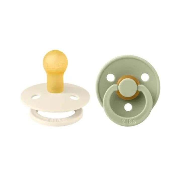 BIBS COLOUR NATURAL RUBBER SUCETTE RONDE PACK DE 2 IVOIRE ET SAGE 0MOIS+ BIBS COLOUR NATURAL RUBBER SUCETTE RONDE PACK DE 2 IVOIRE ET SAGE 0MOIS+