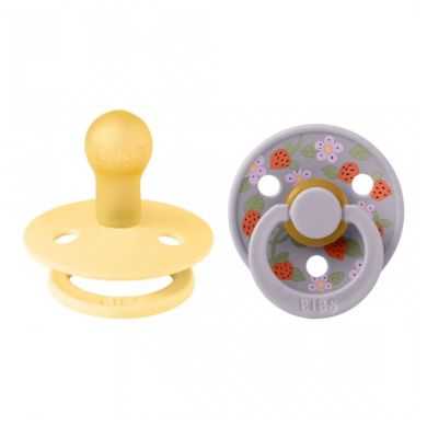 BIBS X LIBERTY COLOUR NATURAL RUBBER SUCETTE RONDE PACK DE 2 CREME ET FRAISE 6MOIS+ BIBS X LIBERTY COLOUR NATURAL RUBBER SUCETTE RONDE PACK DE 2 CREME ET FRAISE 6MOIS+