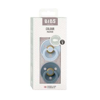 BIBS COLOUR PACIFIER 2 SUCETTES SYMETRIQUE BABY BLUE ET PETROLE 0MOIS+ BIBS COLOUR PACIFIER 2 SUCETTES SYMETRIQUE BABY BLUE ET PETROLE 0MOIS+