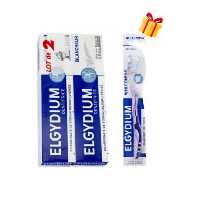 ELGYDIUM PACK 2 DENTIFRICES BLANCHEUR + BROSSE MEDIUM OFFERTE ELGYDIUM PACK 2 DENTIFRICES BLANCHEUR + BROSSE MEDIUM OFFERTE