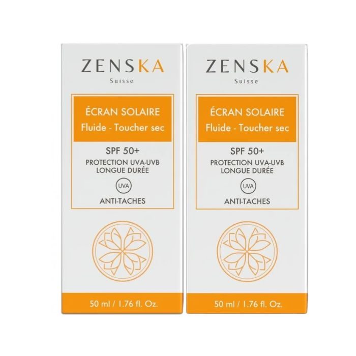 ZENSKA DUO ECRAN SOLAIRE FLUIDE TOUCHER SEC SPF 50+ 50ML ZENSKA DUO ECRAN SOLAIRE FLUIDE TOUCHER SEC SPF 50+ 50ML