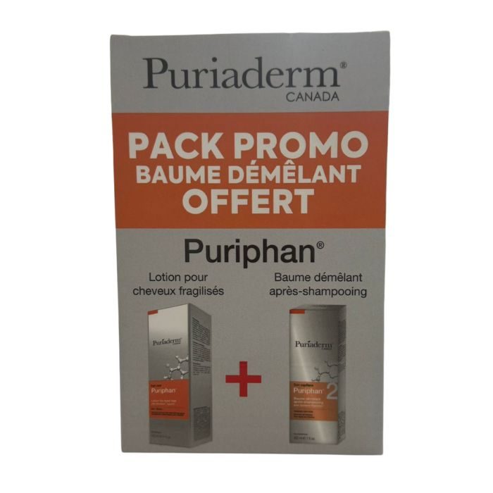 PURIADERM PACK LOTION CHEVEUX FRAGILISES 120ML +BAUME DEMELANT 200ML OFFERT 