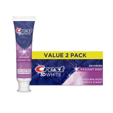 CREST 3D WHITE PACK DE 2 DENTIFRICES ADVANCED RADIANT MINT CREST 3D WHITE PACK DE 2 DENTIFRICES ADVANCED RADIANT MINT