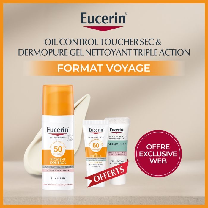 EUCERIN OFFRE WEB SUN FLUIDE PIGMENT CONTROL 50 ML SPF 50 + 2 FORMATS VOYAGE OFFERTS EUCERIN OFFRE WEB SUN FLUIDE PIGMENT CONTROL 50 ML SPF 50 + 2 FORMATS VOYAGE OFFERTS