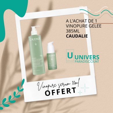 CAUDALIE OFFRE VINOPURE GELEE NETTOYANTE PURIFIANTE 385 ML + VINOPURE SERUM SALICYLIQUE 10ML OFFERT CAUDALIE OFFRE VINOPURE GELEE NETTOYANTE PURIFIANTE 385 ML + VINOPURE SERUM SALICYLIQUE 10ML OFFERT