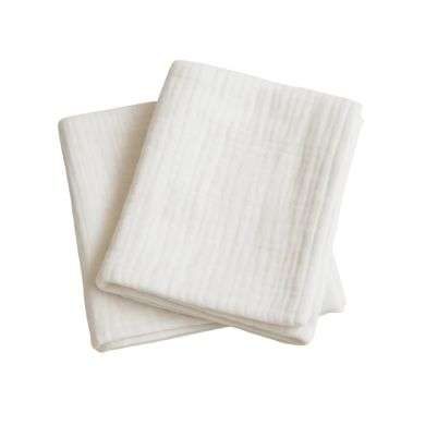 BAMBIDOU DUO LANGES DOUBLE GAZE DE COTON BLANC BAMBIDOU DUO LANGES DOUBLE GAZE DE COTON BLANC
